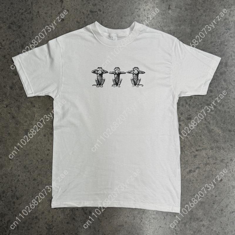 Linen Shirt Breathable - Three Monkey Retro Tshirt Man Woman