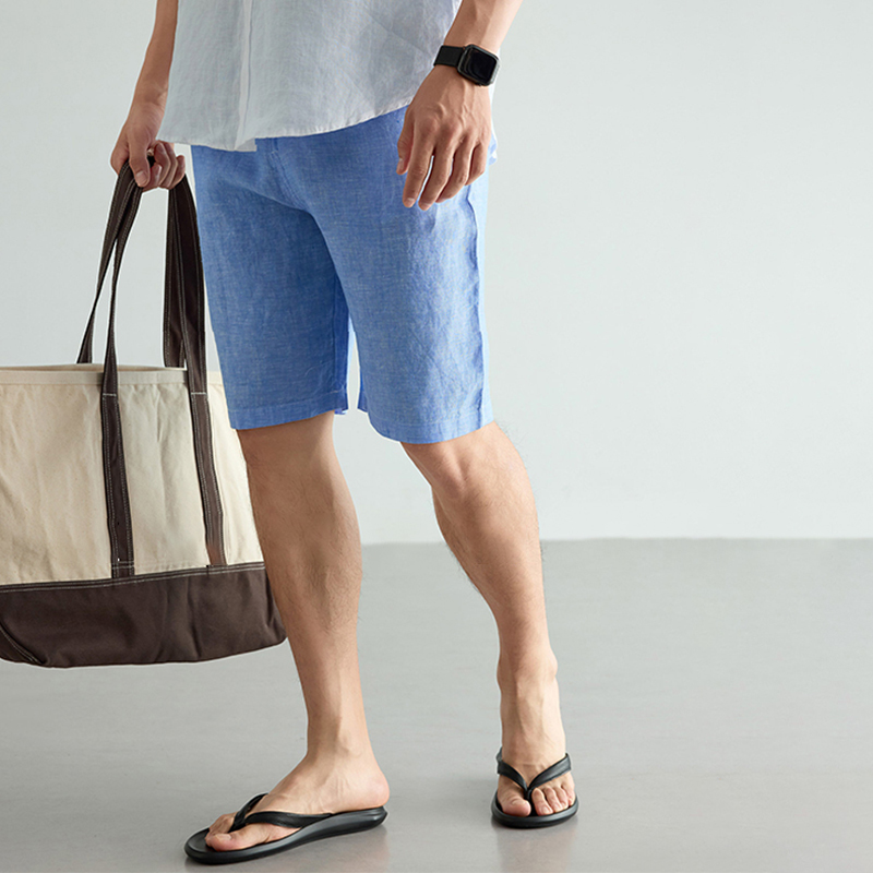 Short Linen Drawstring - Men's Linen Cotton Shorts Summer Breathable