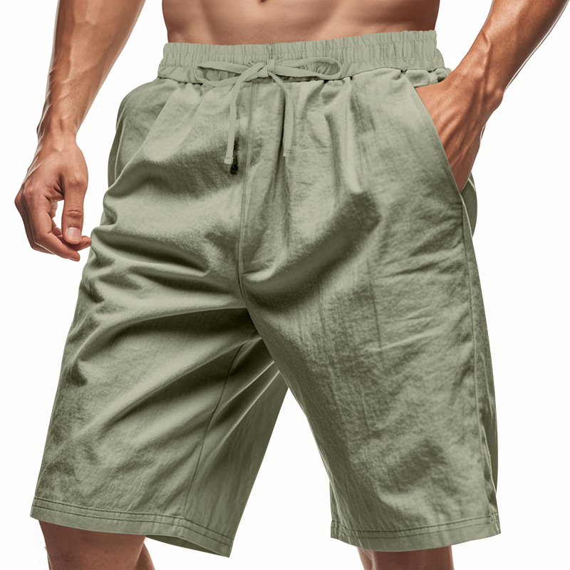 Short Linen Drawstring - 2026 New Men Cotton Linen Beach