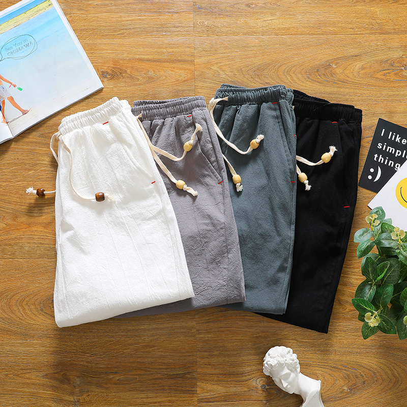Brand men's summer fashion sol - Short Linen Drawstring ulasan dan harga