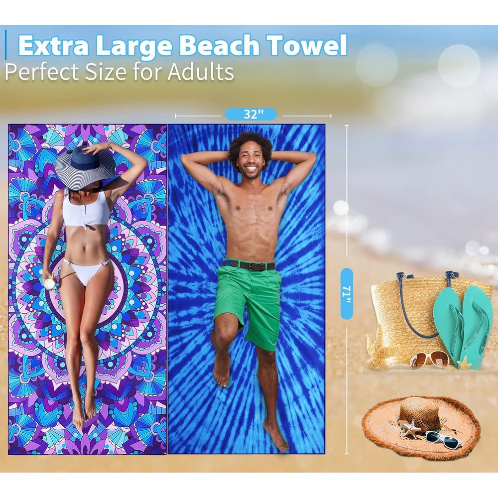 Lightweight Oversized 71x32 Be - Beach Towel Large ulasan dan harga