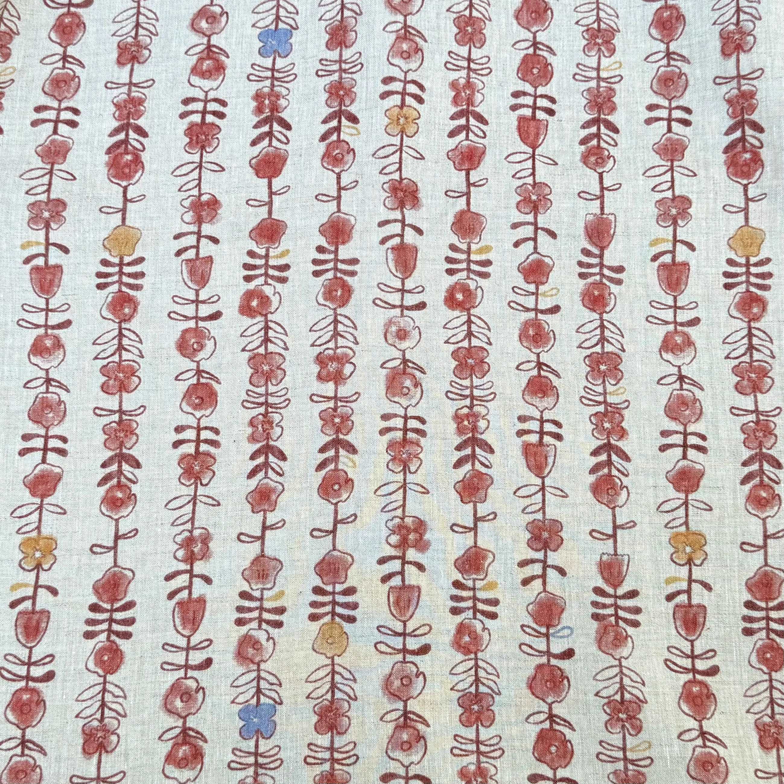1yard Unique flowers print fab - Linen Shirt Breathable ulasan dan harga