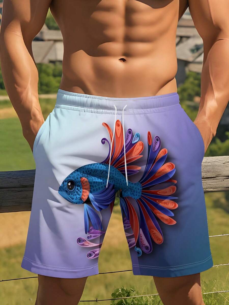 Gradient Purple Blue Swim Trun - Swim Trunk Quick Dry ulasan dan harga