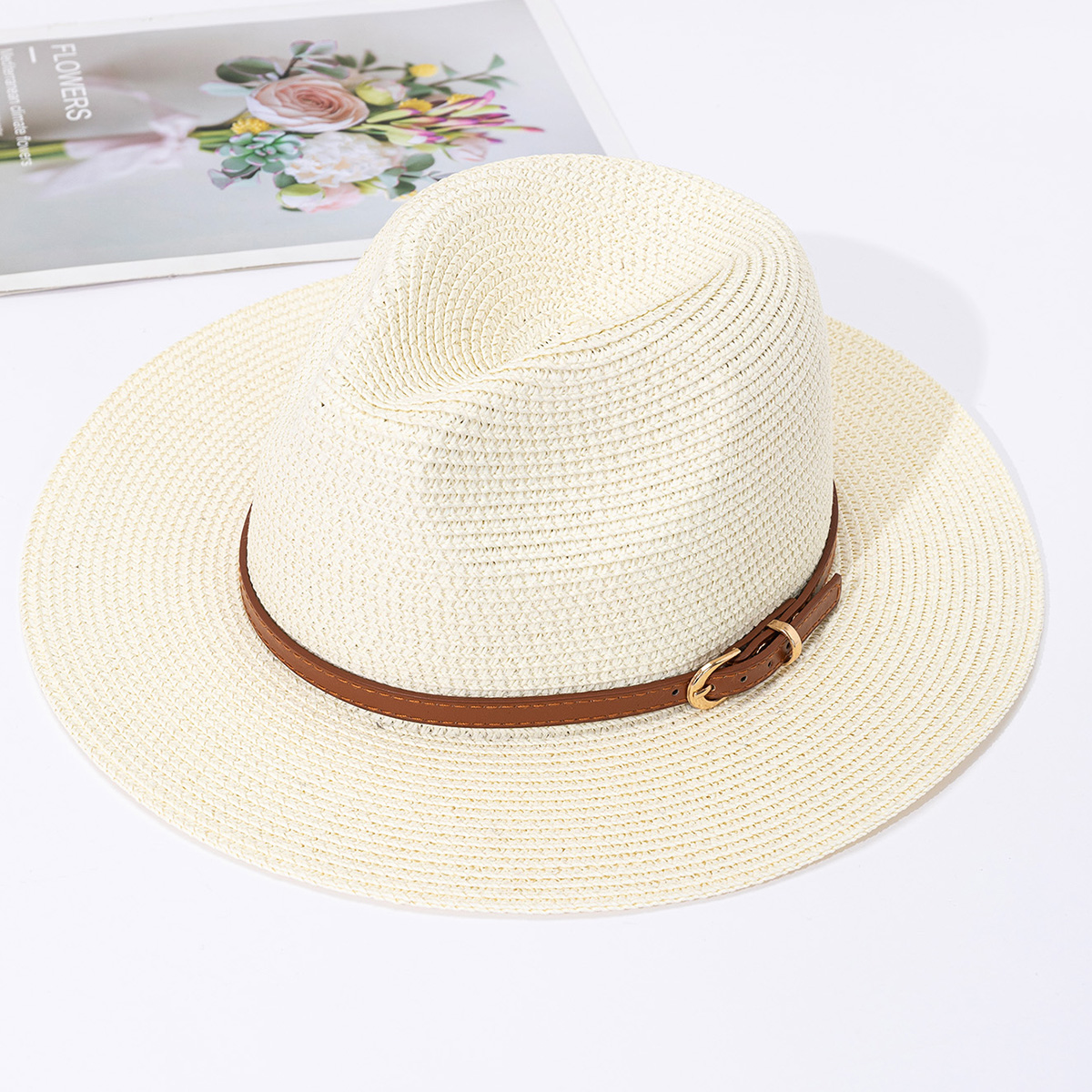 Panama straw hat, female jazz  - Bucket Hat Straw ulasan dan harga