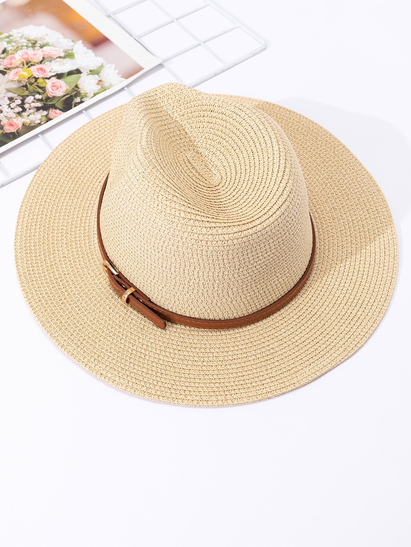Panama straw hat, female jazz  - Bucket Hat Straw ulasan dan harga