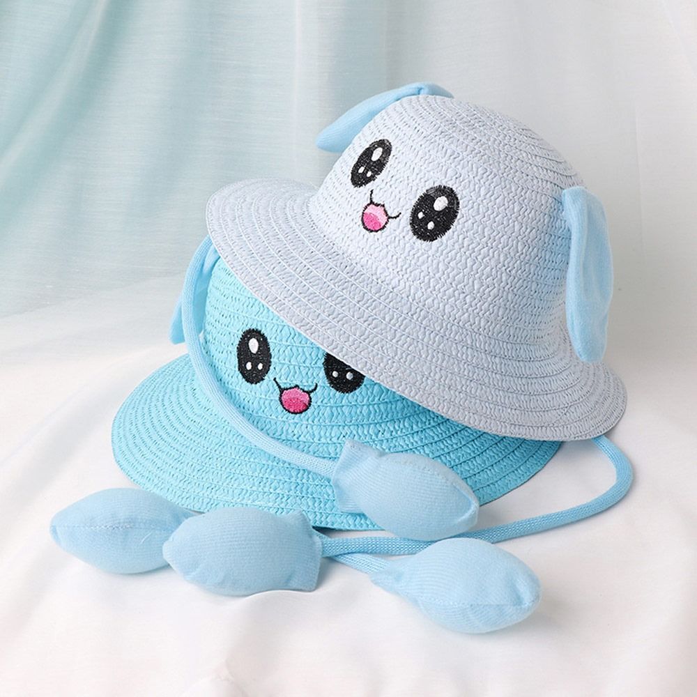 Summer Bucket Cap Moving Ears  - Bucket Hat Straw ulasan dan harga