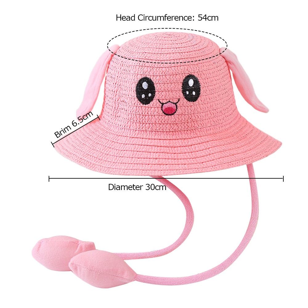 Summer Bucket Cap Moving Ears  - Bucket Hat Straw ulasan dan harga