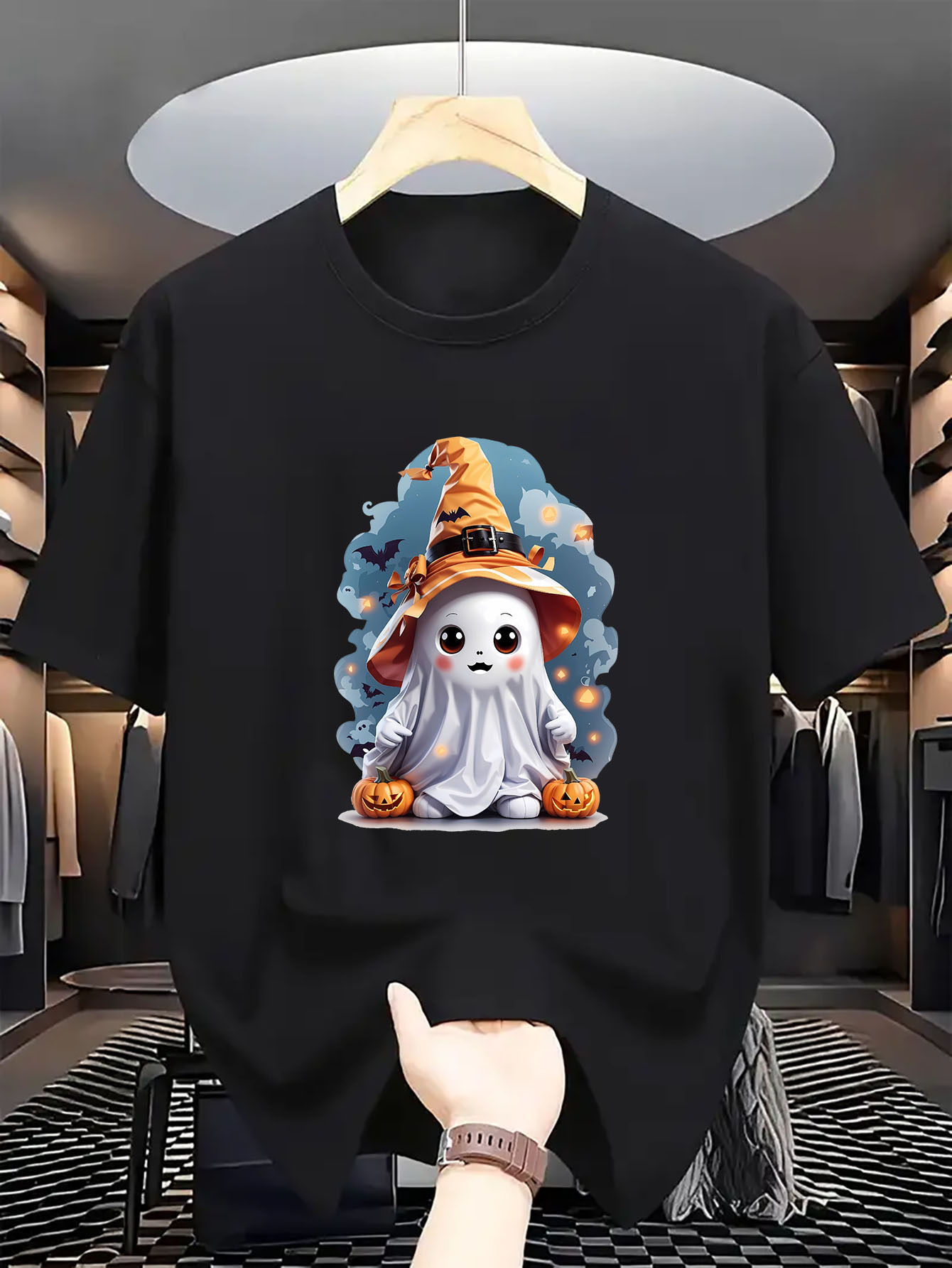 Halloween Cute Ghost Wizard Pu - Linen Shirt Breathable ulasan dan harga