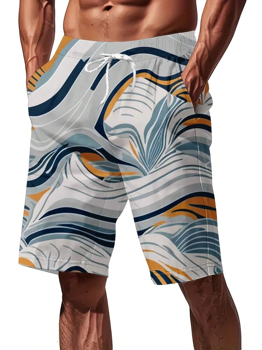 Mens Full Print Beach Shorts A - Swim Trunk Quick Dry ulasan dan harga