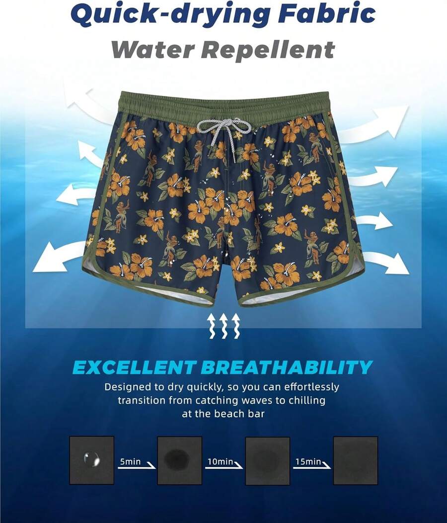 Mens Quick Dry Retro Swim Trun - Swim Trunk Quick Dry ulasan dan harga