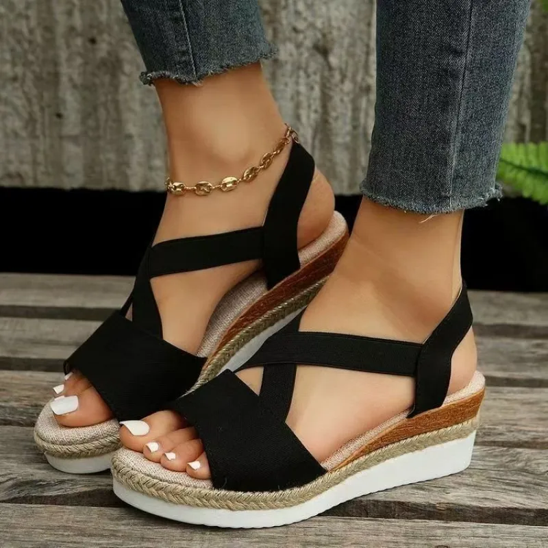 Women's Platform Wedge Sandals - Espadrille Slip On ulasan dan harga