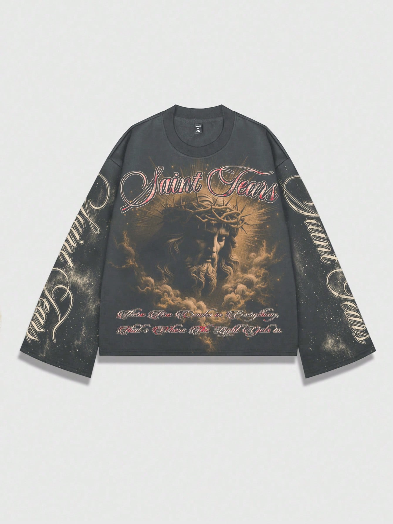 Men's Oversized Long Sleeve Gr - Tee Graphic Print ulasan dan harga