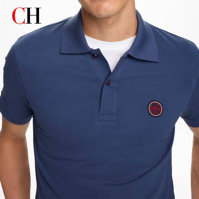 CH Red Accent Circular Rubber  - Polo Shirt Pique ulasan dan harga