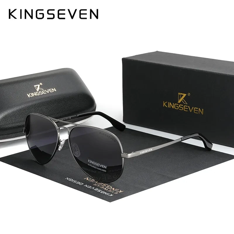 KINGSEVEN Men Vintage Aluminum - Sunglasses Aviator Polarized ulasan dan harga
