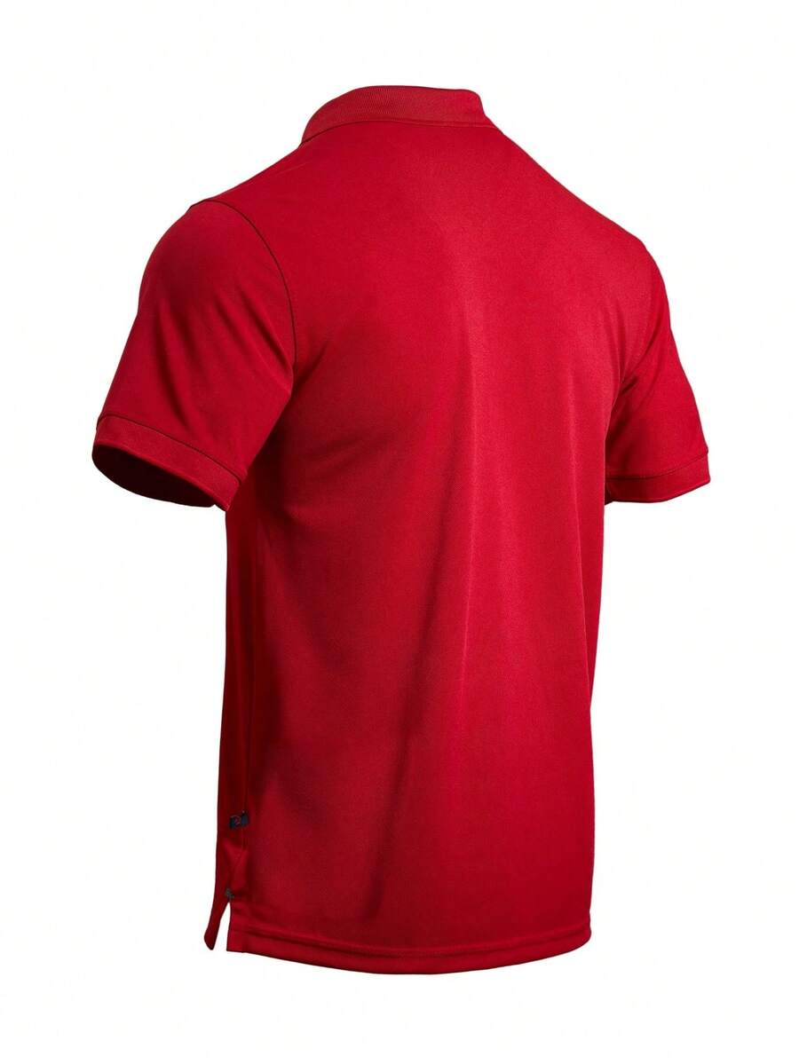 Men's Solid Red Pique Polo Shi - Polo Shirt Pique ulasan dan harga