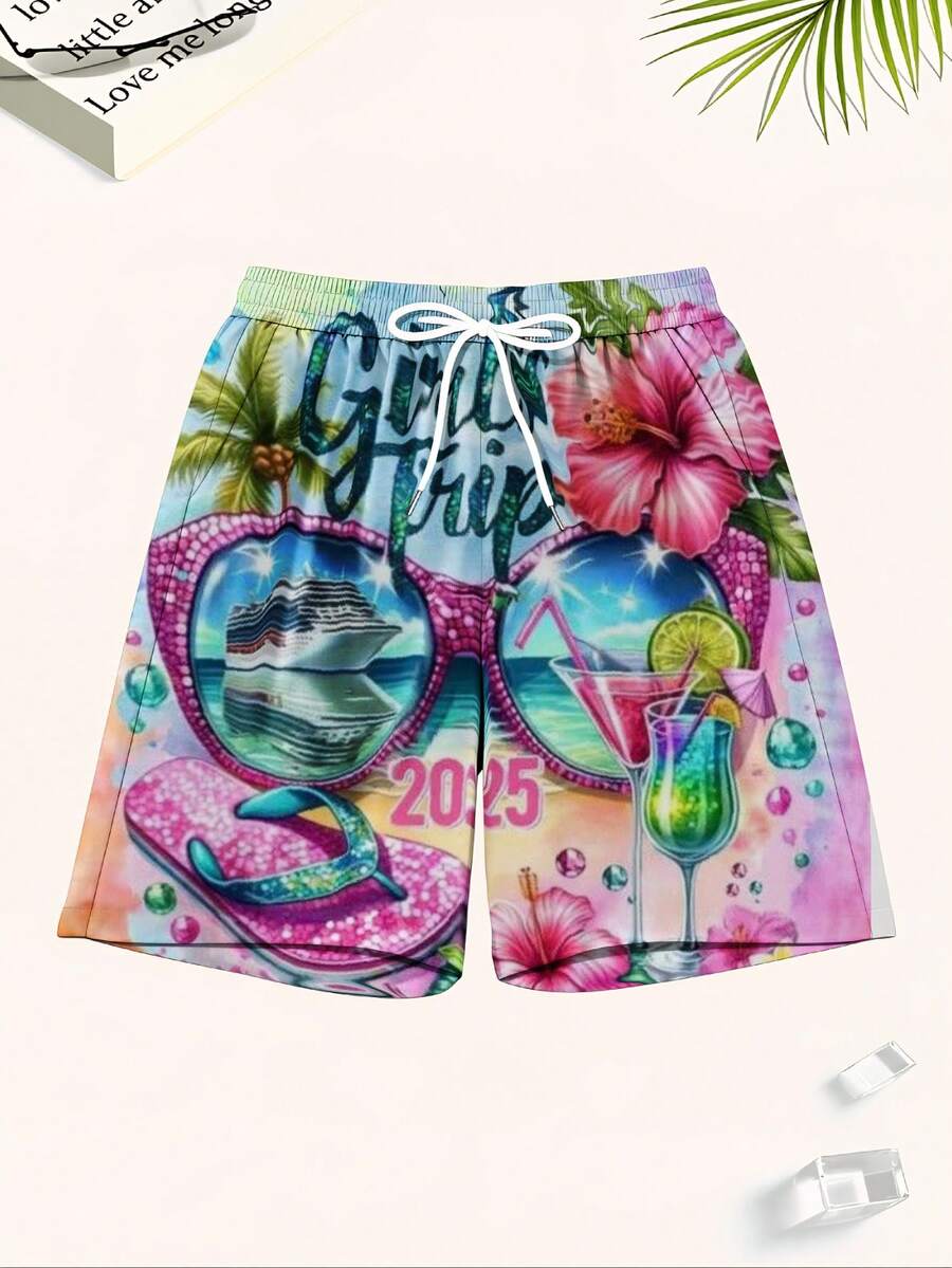 Mens Beach Swim Trunks 3D Prin - Swim Trunk Quick Dry ulasan dan harga