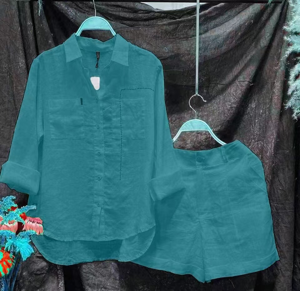 Fashion White Long Sleeve Shir - Linen Shirt Breathable ulasan dan harga