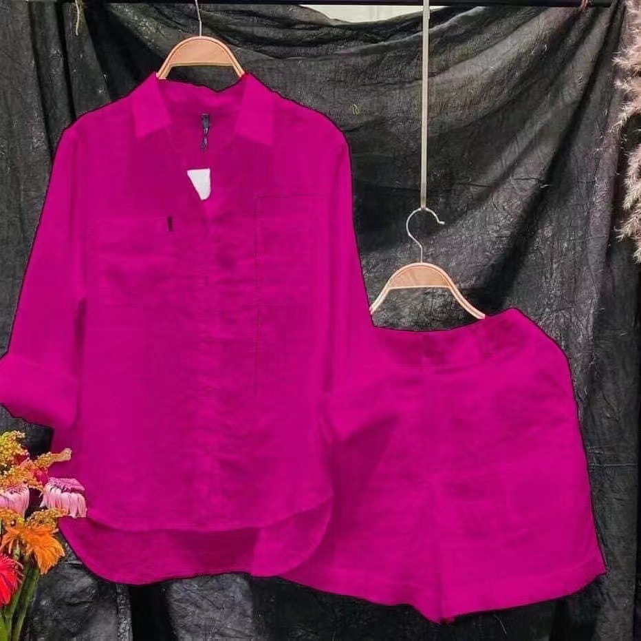 Fashion White Long Sleeve Shir - Linen Shirt Breathable ulasan dan harga