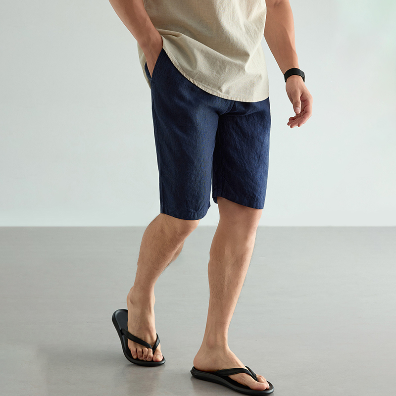 Men's Linen Cotton Shorts Summ - Short Linen Drawstring ulasan dan harga