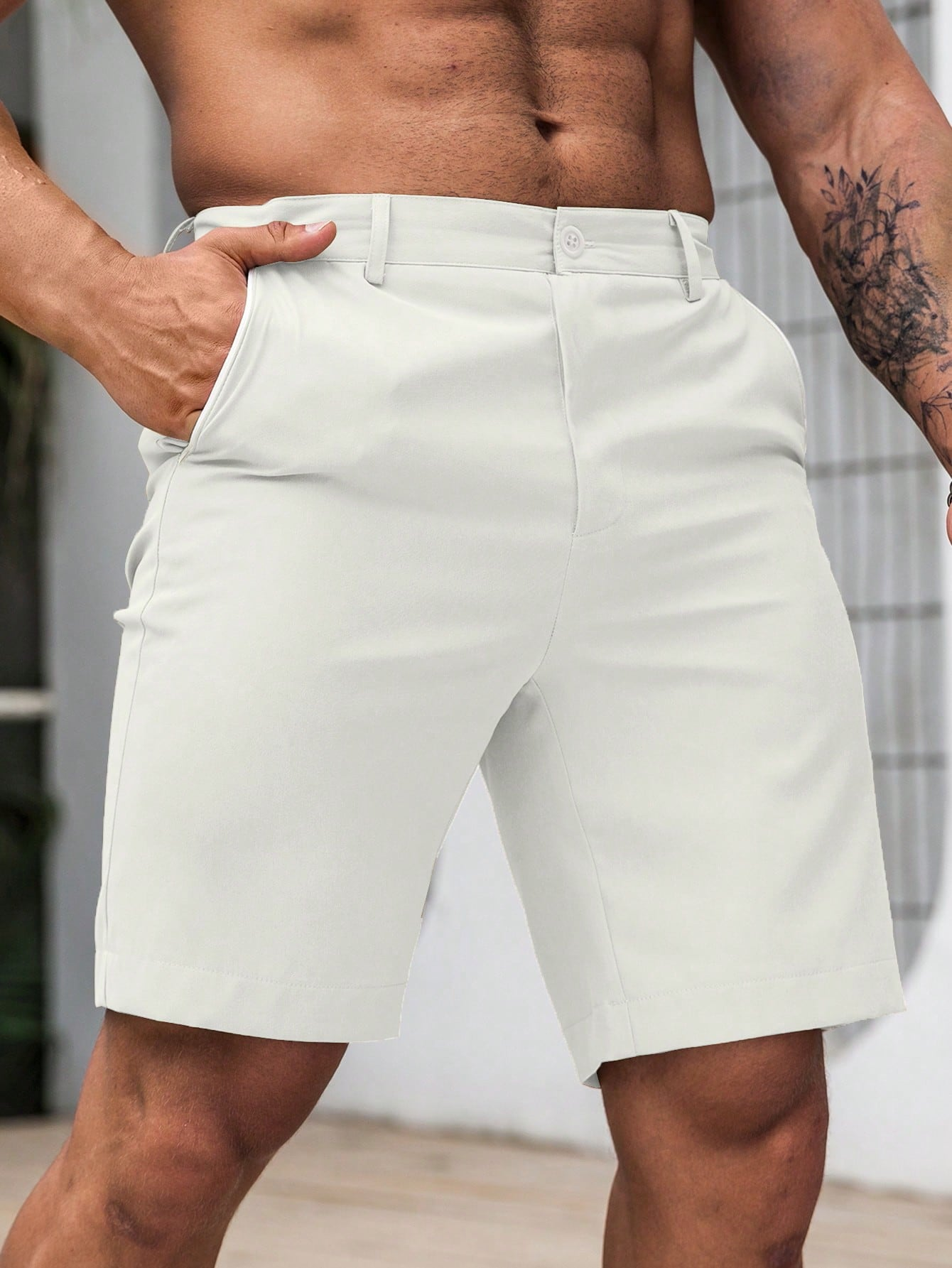 Men's Solid Chino Casual Short - Shorts Chino Slim ulasan dan harga