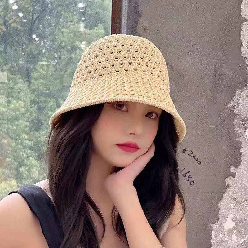 New Girls Sun Hat Wide Brim Fl - Bucket Hat Straw ulasan dan harga