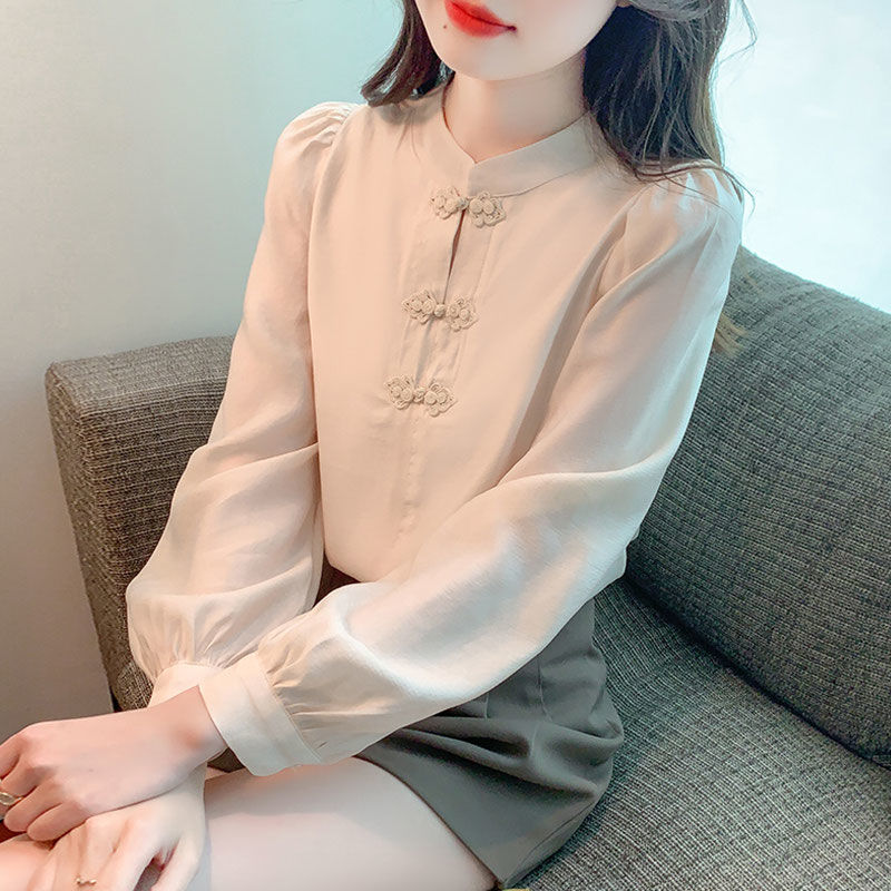 New Chinese Style Stand Up Col - Shirt Camp Collar ulasan dan harga