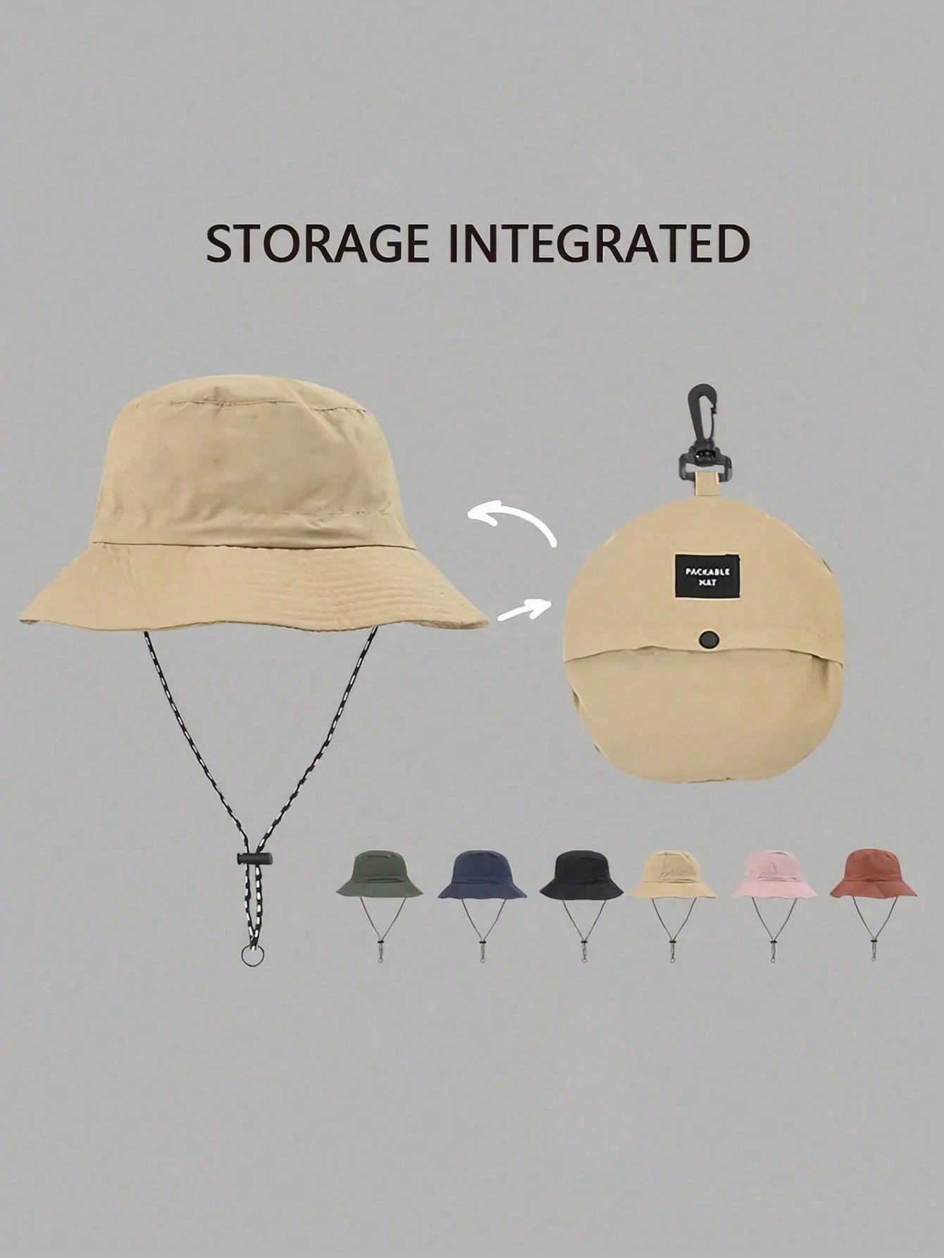 1 Pc Waterproof Bucket Hat, Fo - Packable Hat Nylon ulasan dan harga