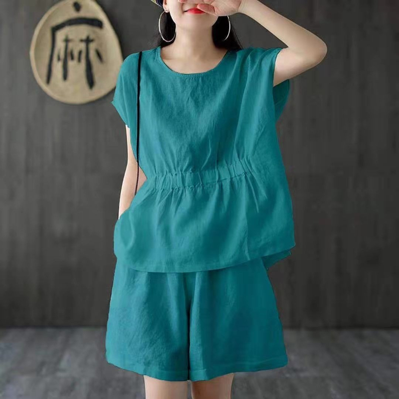 Linen casual solid color two-p - Linen Shirt Breathable ulasan dan harga