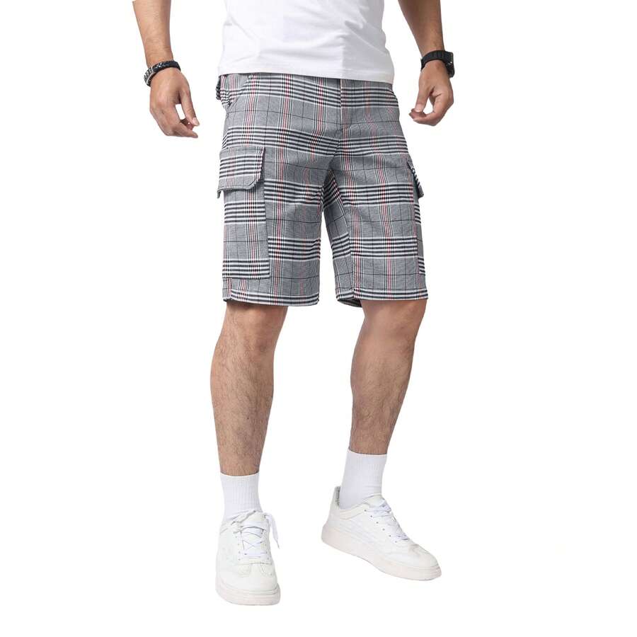Mens Slim Fit Stretch Plaid Dr - Shorts Chino Slim ulasan dan harga