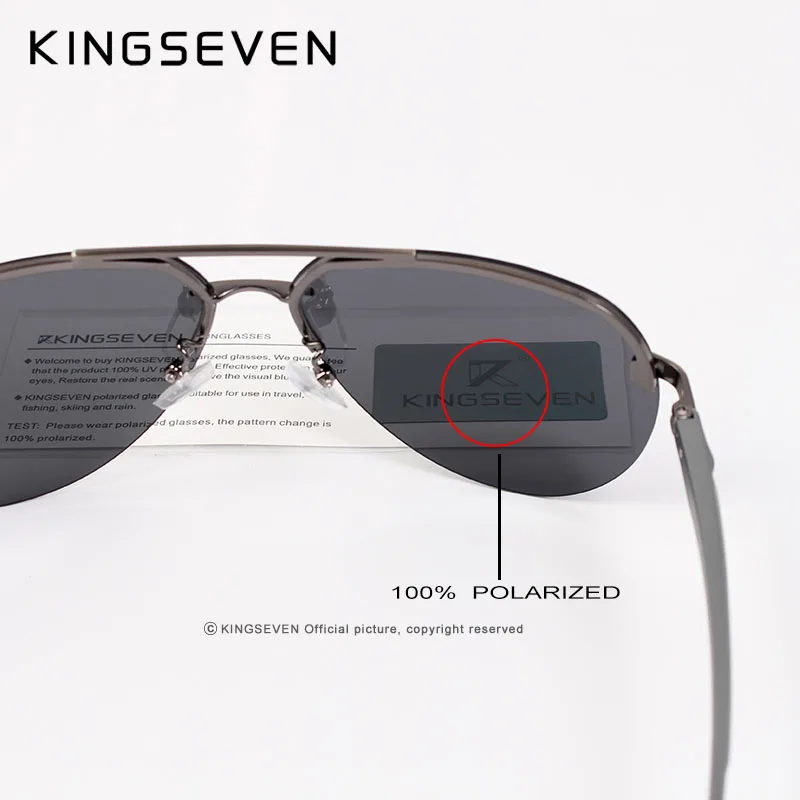 KINGSEVEN  Rimless Pilot Sungl - Sunglasses Aviator Polarized ulasan dan harga