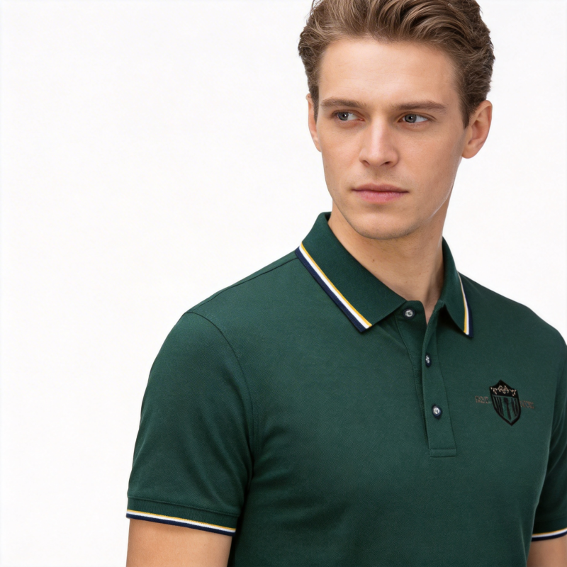 Pique Mesh Solid Color Lapel S - Polo Shirt Pique ulasan dan harga