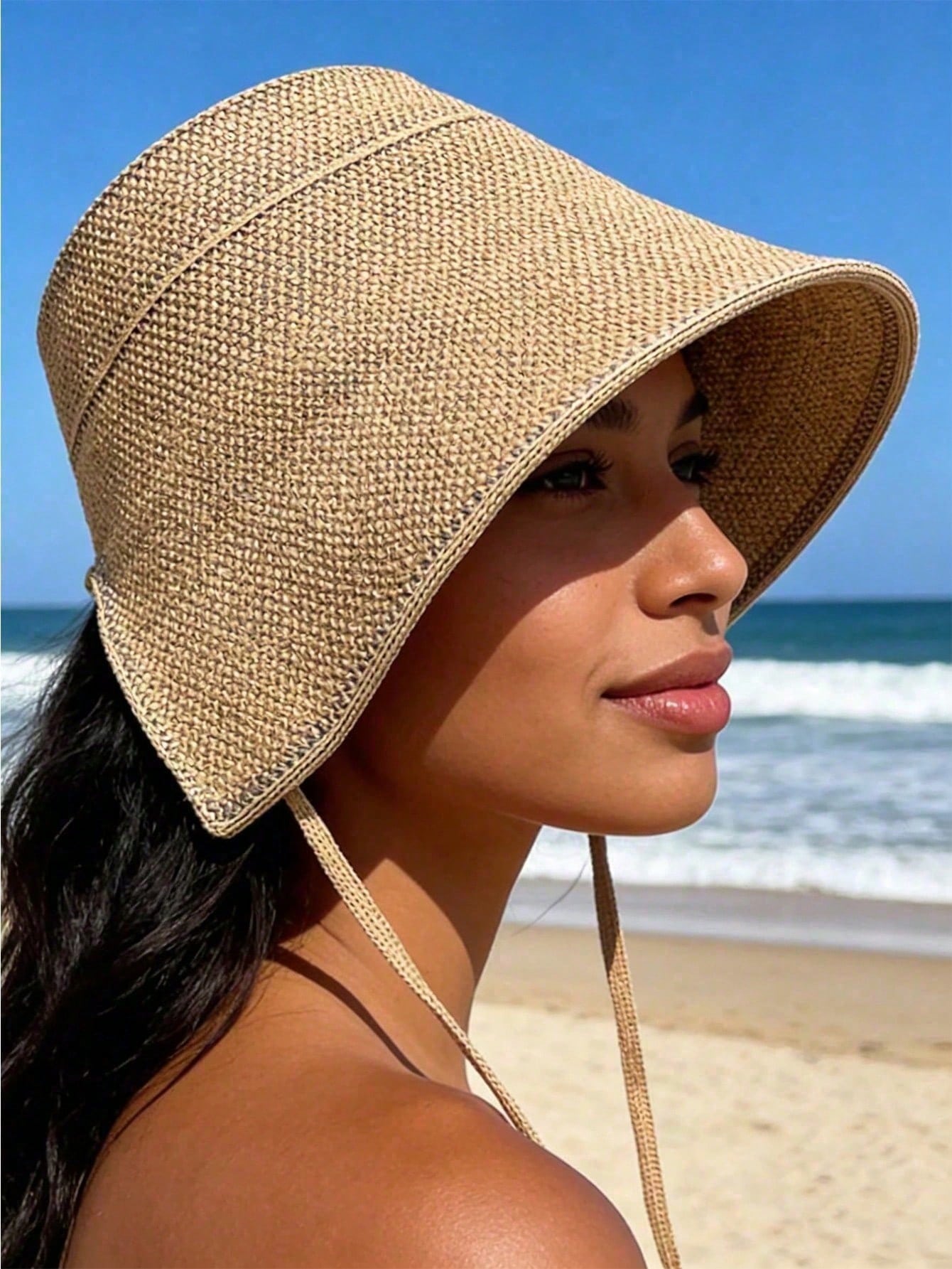 Straw Wide-Brim Sun Hat For Wo - Bucket Hat Straw ulasan dan harga