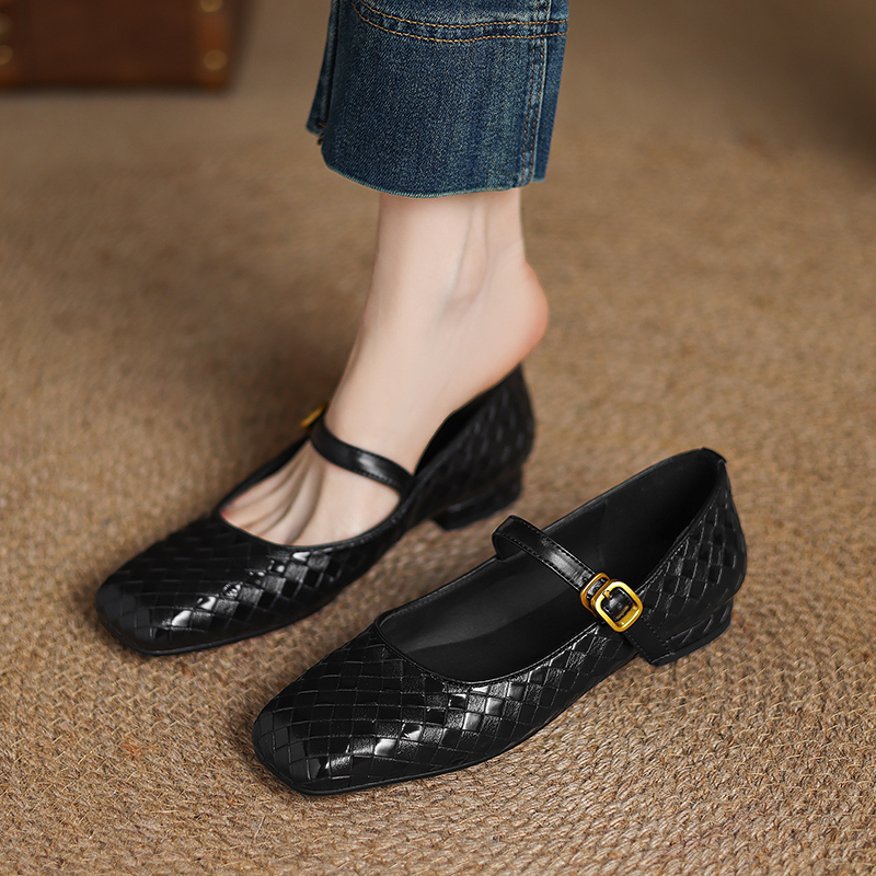 Woven Flat Bottom Mary Jane Wo - Casual Sandal Leather ulasan dan harga