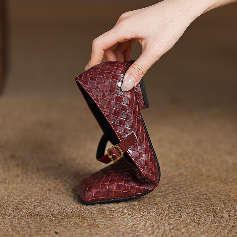 Woven Flat Bottom Mary Jane Wo - Casual Sandal Leather ulasan dan harga