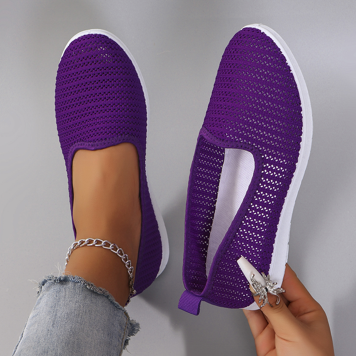 Women's summer breathable mesh - Espadrille Slip On ulasan dan harga