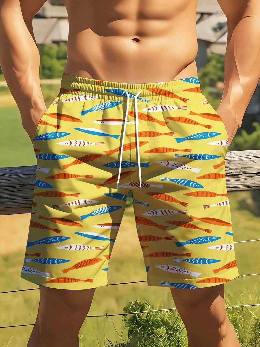 Colorful Fish Pattern Swim Tru - Swim Trunk Quick Dry ulasan dan harga