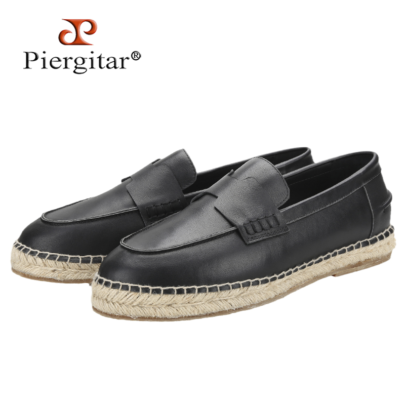 Piegitar Black Genuine Leather - Espadrille Slip On ulasan dan harga