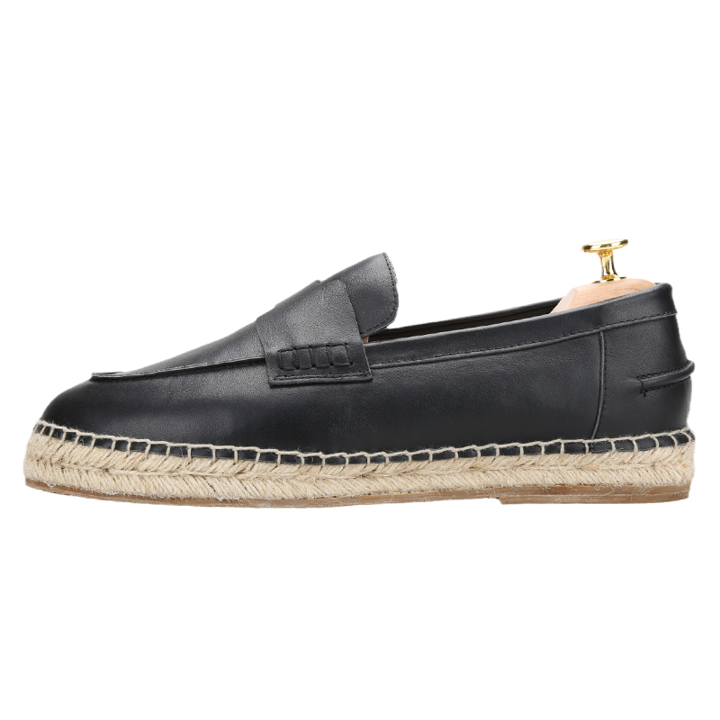Piegitar Black Genuine Leather - Espadrille Slip On ulasan dan harga