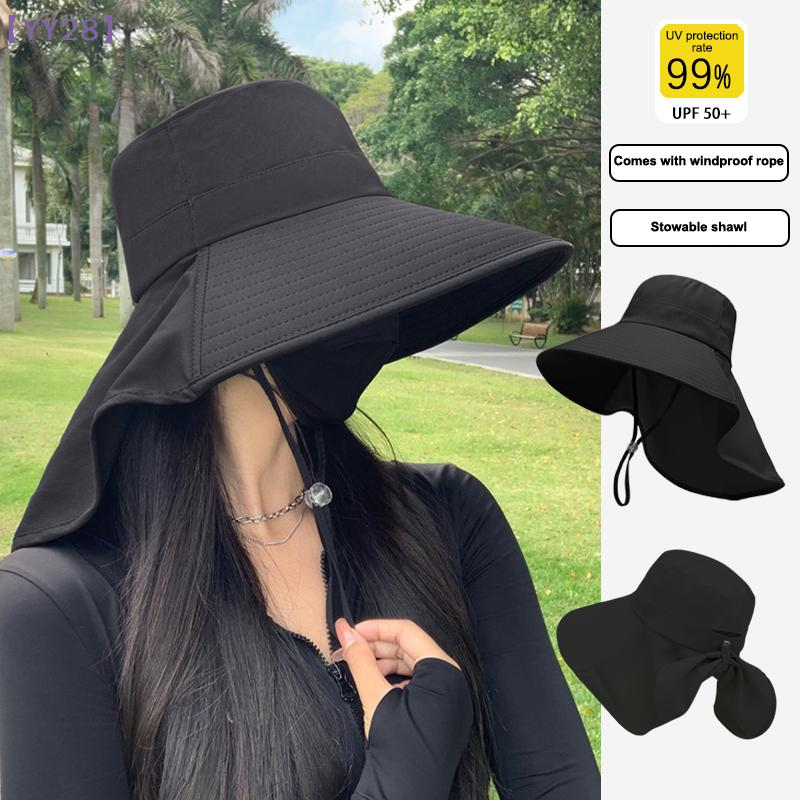 【YY28】Wide Brim Sun Hat With N - Bucket Hat Straw ulasan dan harga