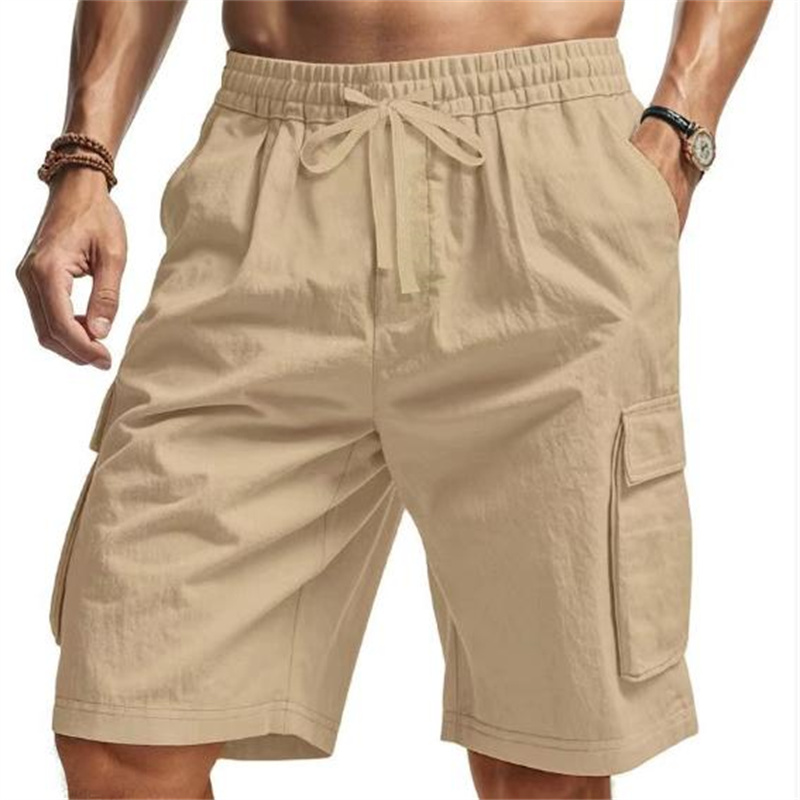 New Multi-Pocket sweatpants Me - Short Linen Drawstring ulasan dan harga