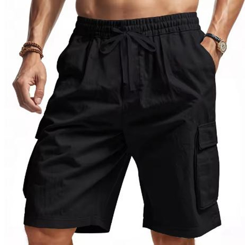 New Multi-Pocket sweatpants Me - Short Linen Drawstring ulasan dan harga