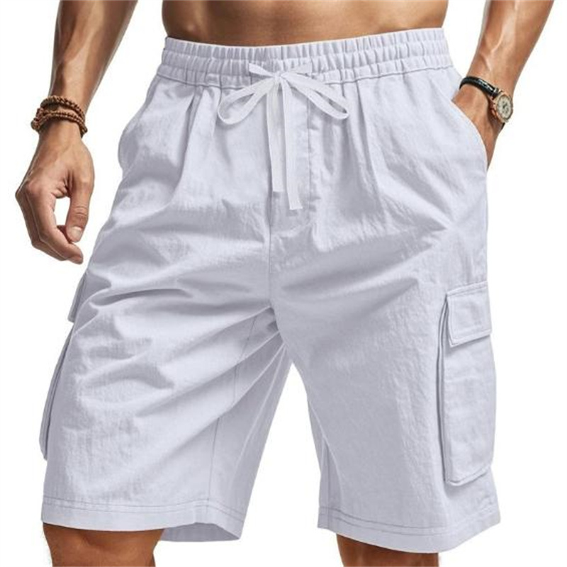 New Multi-Pocket sweatpants Me - Short Linen Drawstring ulasan dan harga