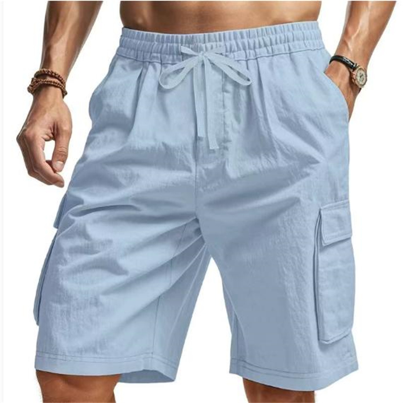 New Multi-Pocket sweatpants Me - Short Linen Drawstring ulasan dan harga