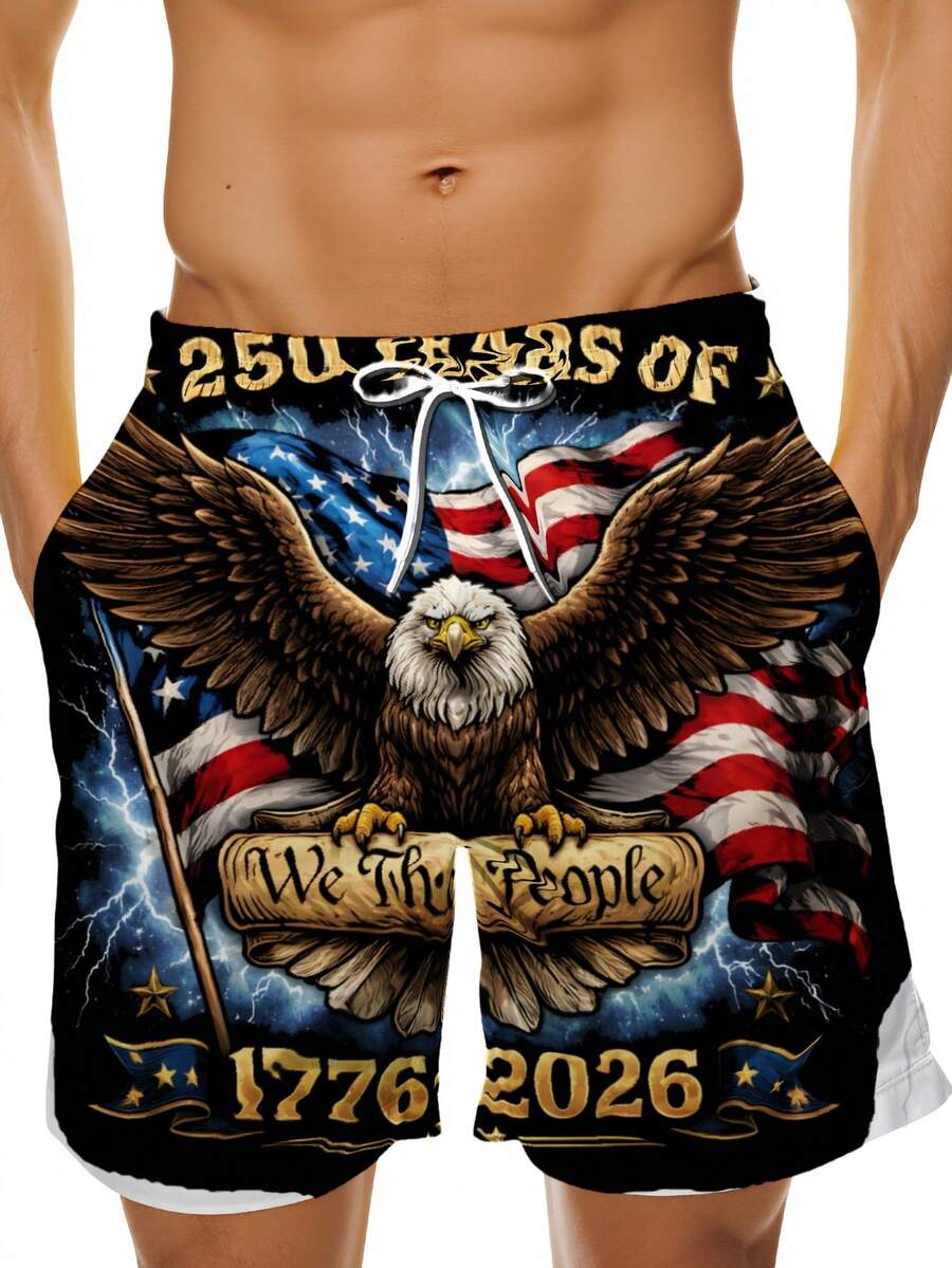 Patriotic Swim Trunks Men Beac - Swim Trunk Quick Dry ulasan dan harga
