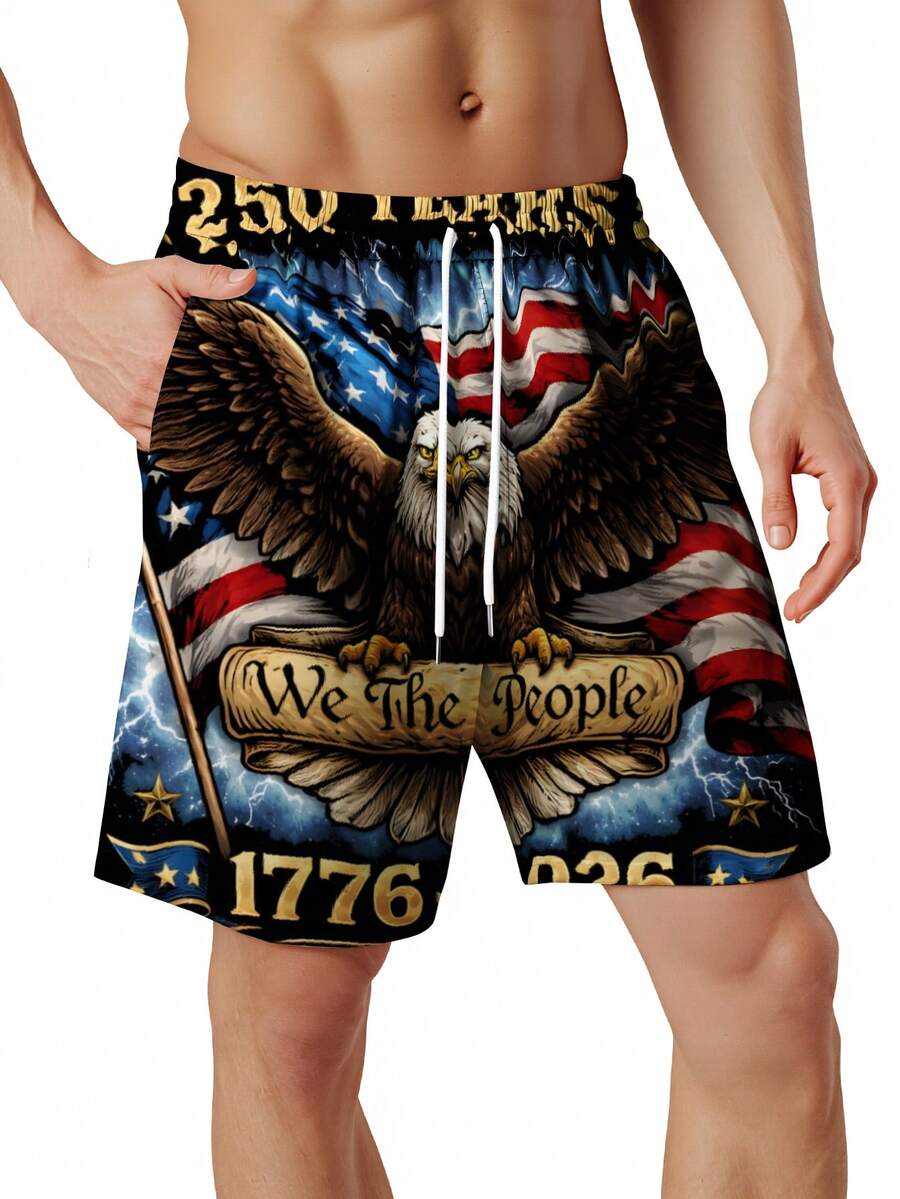 Patriotic Swim Trunks Men Beac - Swim Trunk Quick Dry ulasan dan harga