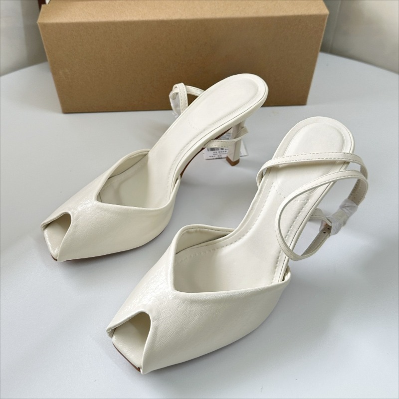 Peep Toe High Heels Women Glad - Casual Sandal Leather ulasan dan harga