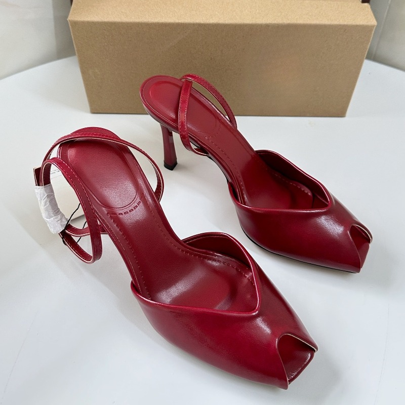 Peep Toe High Heels Women Glad - Casual Sandal Leather ulasan dan harga