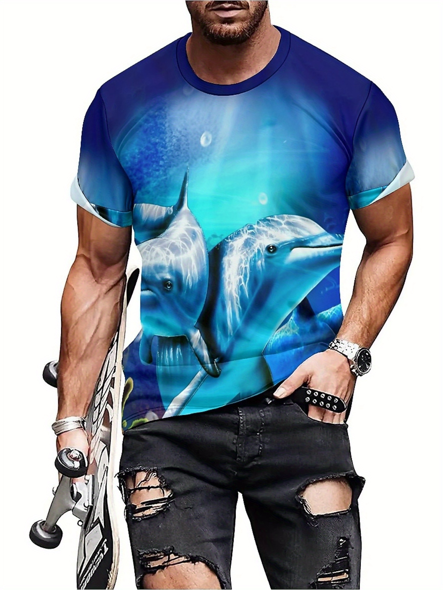 Men'S Ocean Animal Dolphin Pri - Tee Graphic Print ulasan dan harga