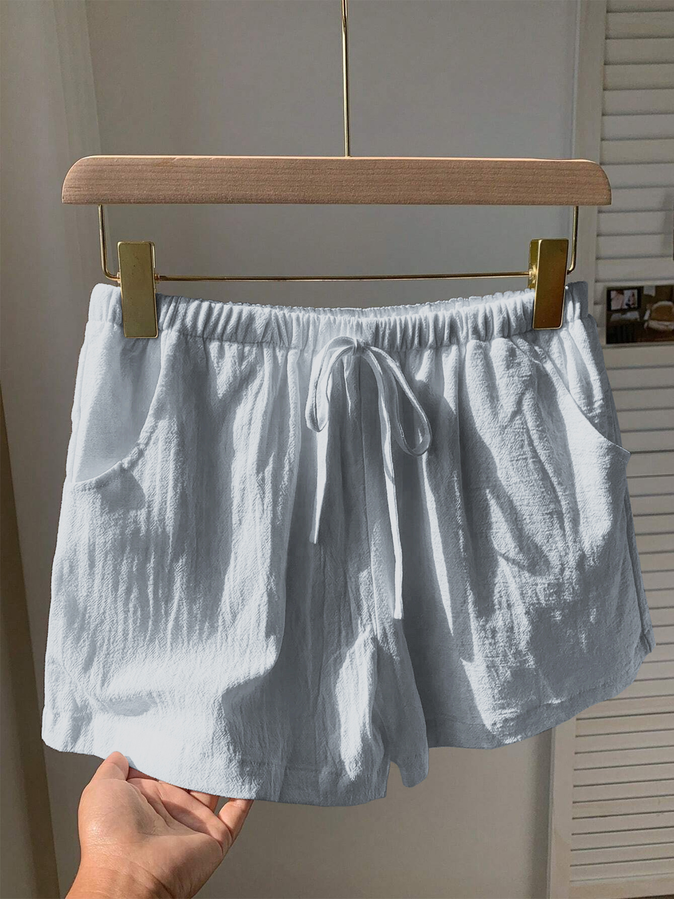 Ladies New Spring Summer Linen - Short Linen Drawstring ulasan dan harga