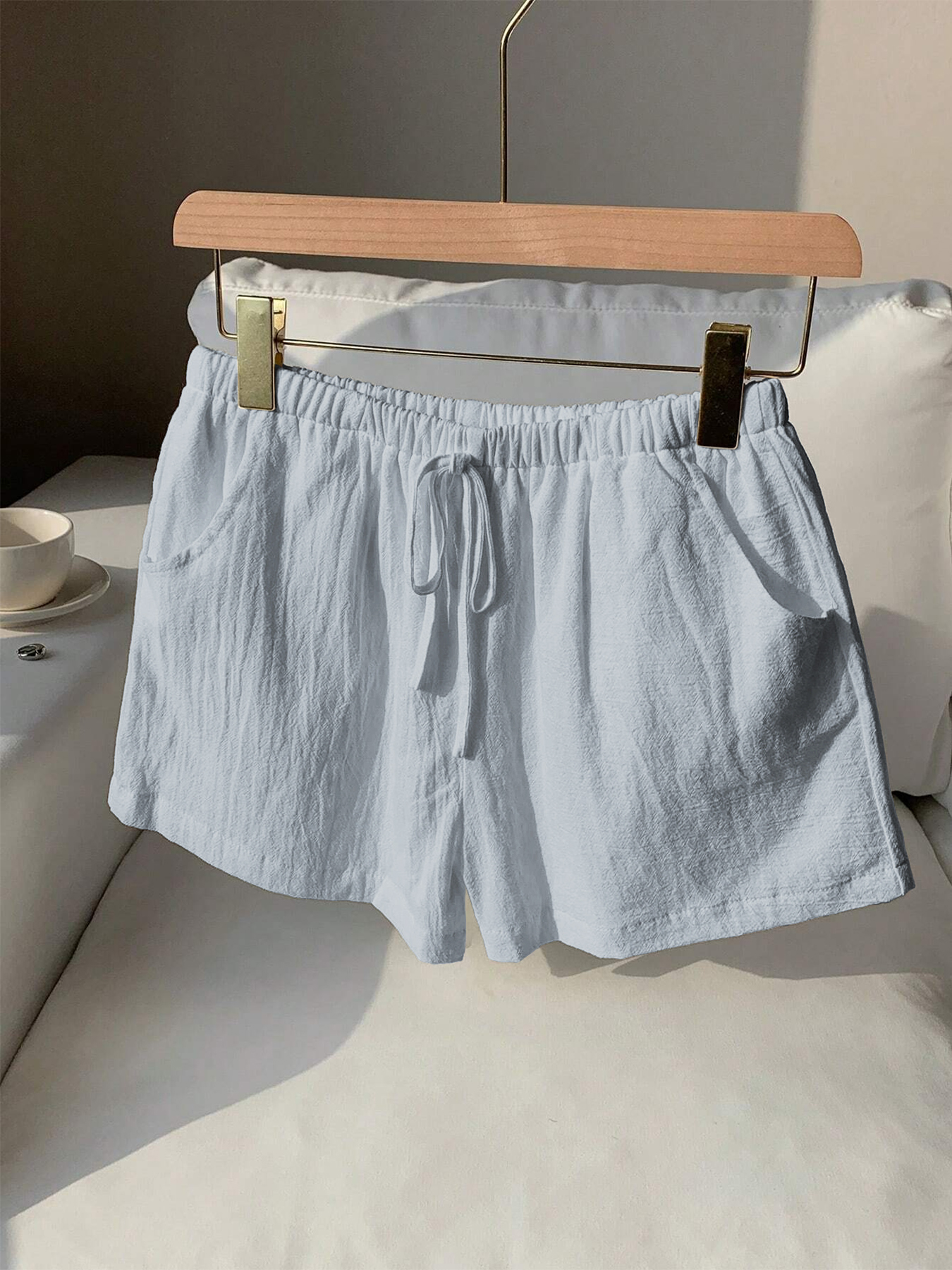 Ladies New Spring Summer Linen - Short Linen Drawstring ulasan dan harga